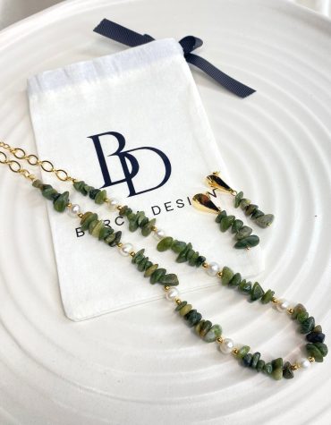green agate jewelry set