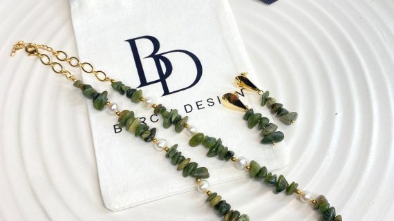 green agate jewelry set