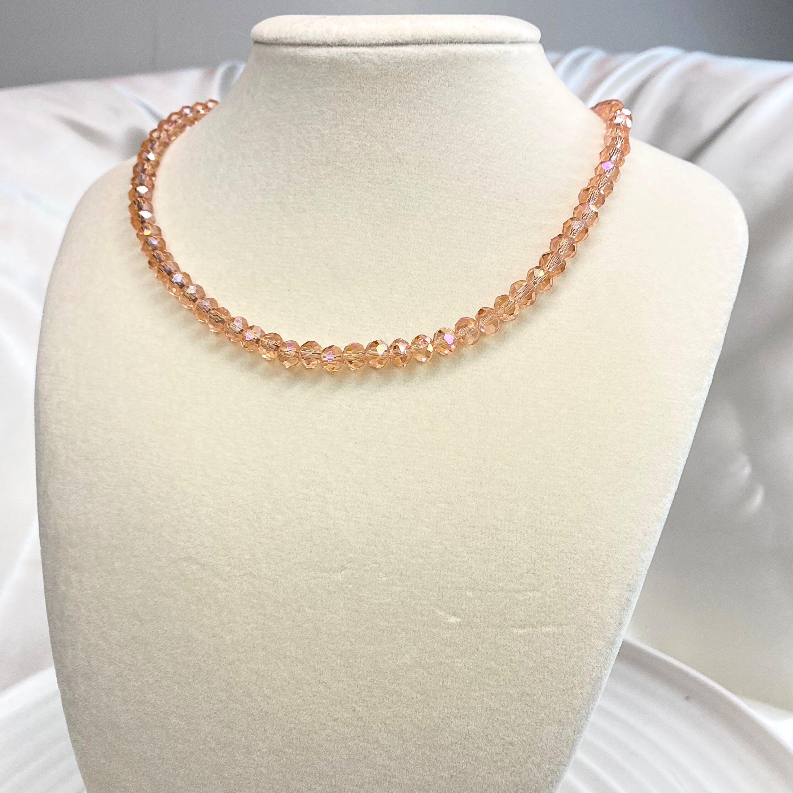 Pink Translucent Crystal Necklace - Image 2