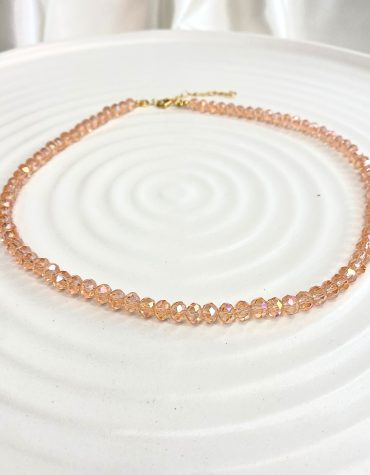 pink crystal necklace