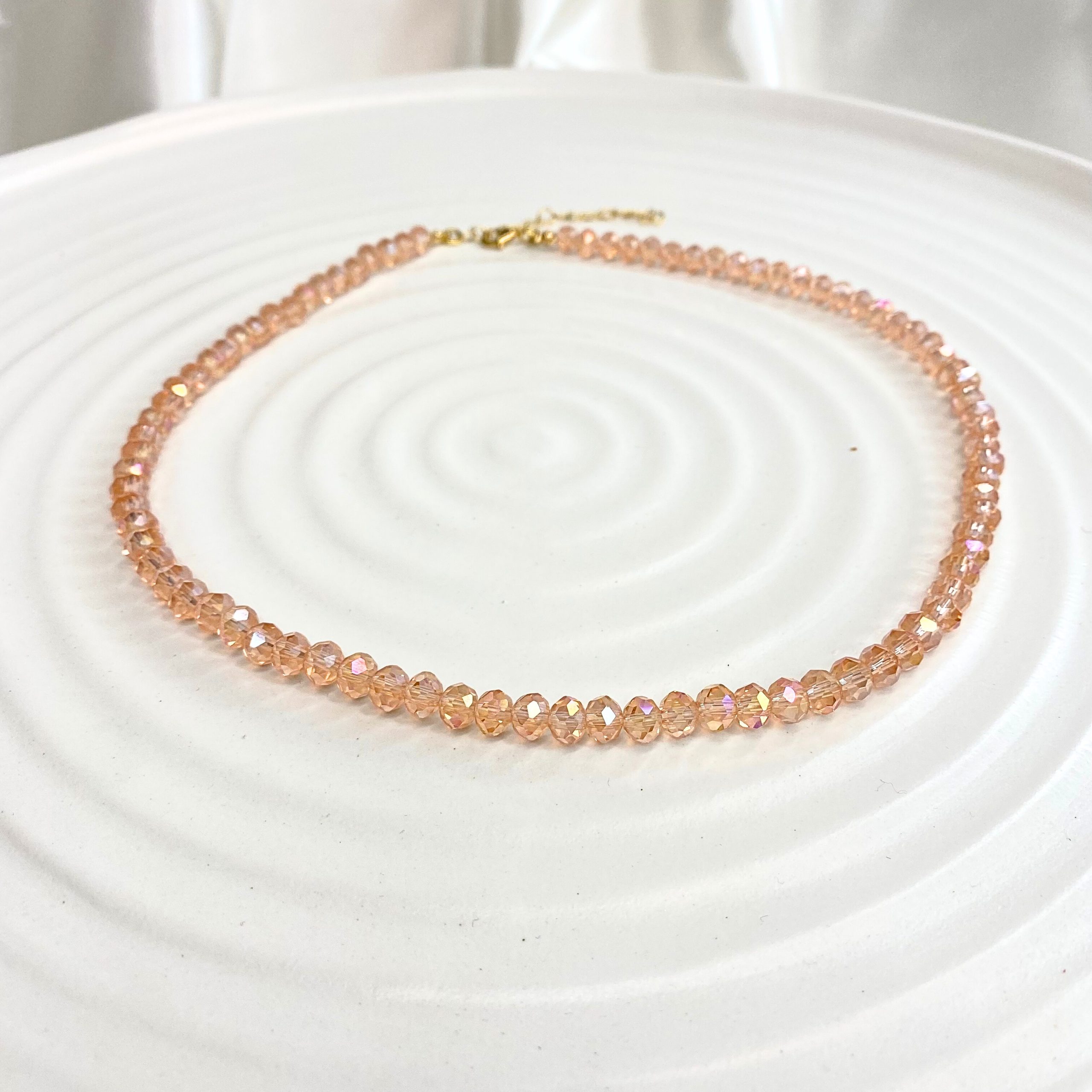 pink crystal necklace