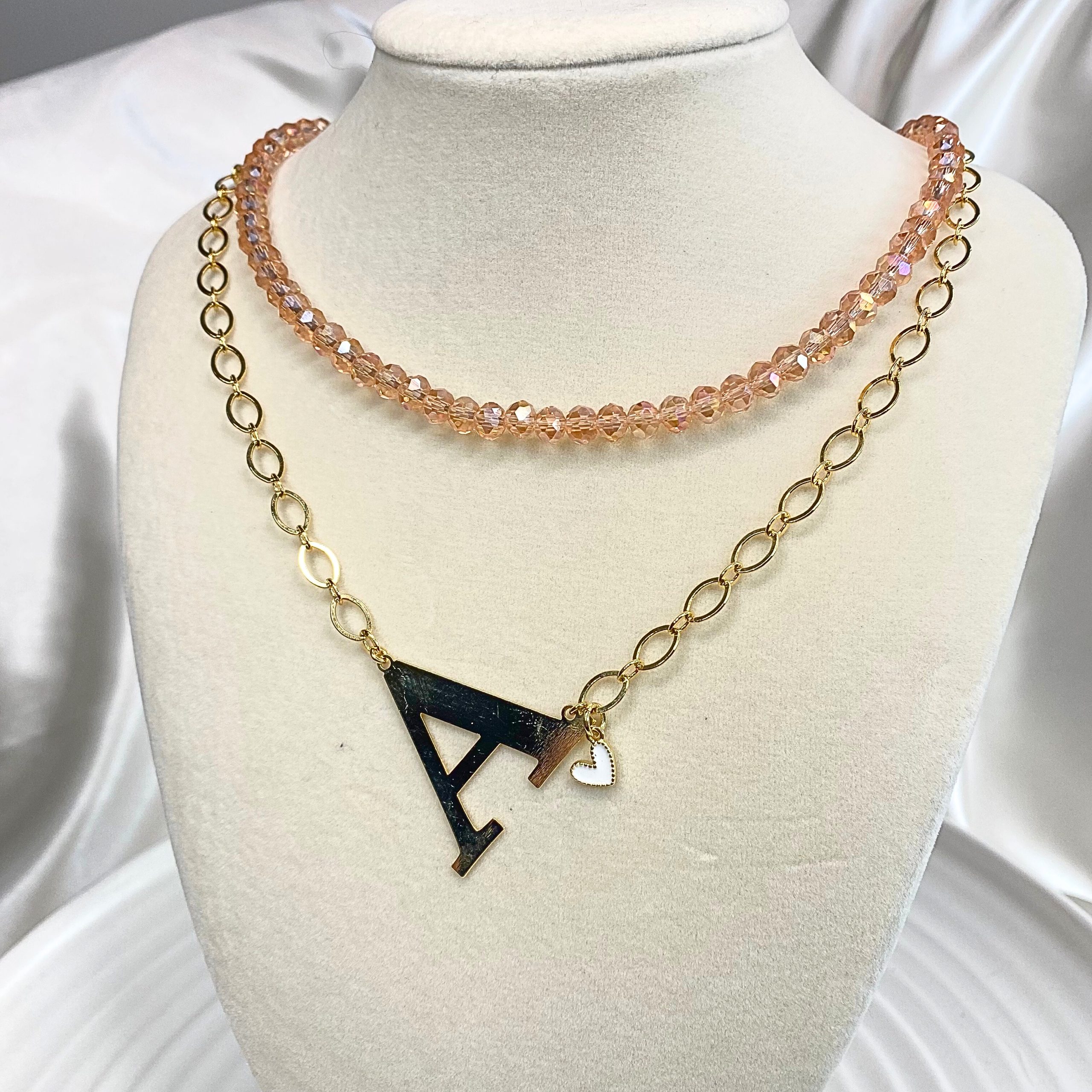 Pink Translucent Crystal Necklace - Image 3
