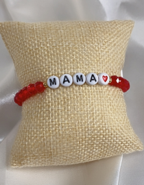 Lilie Red Czech Crystal Letter Bracelet