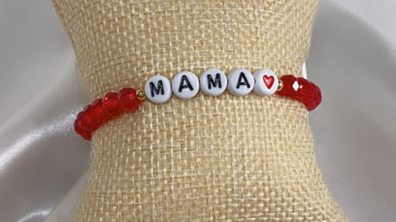 Lilie Red Czech Crystal Letter Bracelet