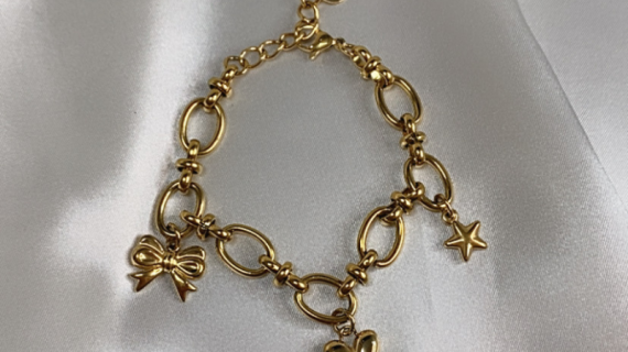 Heart Bow Star Charm Bracelet