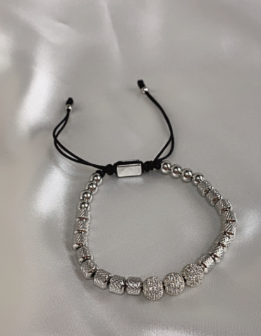 Mens Stainless Steel Micro Zirconia Bracelet