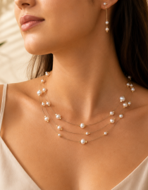 Three Layer Freshwater Pearl Necklace