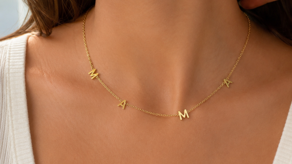 Mom Necklace for Women, Stainless Steel Chain, Adjustable Mama Name Necklace, Meaningful Jewelry Gift for Mother’s Day, Birthday, Christmas & Anniversary