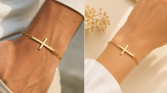 Stainless Steel Cross Link Bracelet – Unisex